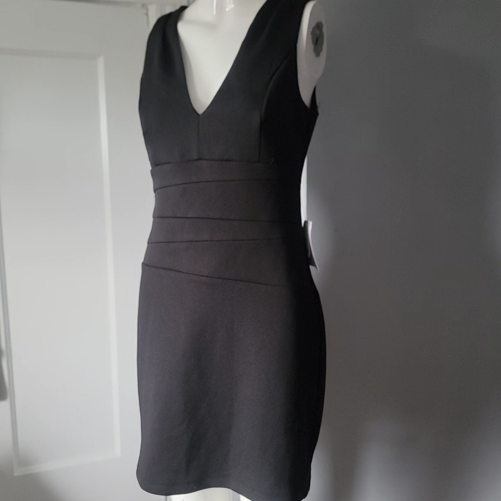 New Teeze Me Black V-Neck Mini Dress